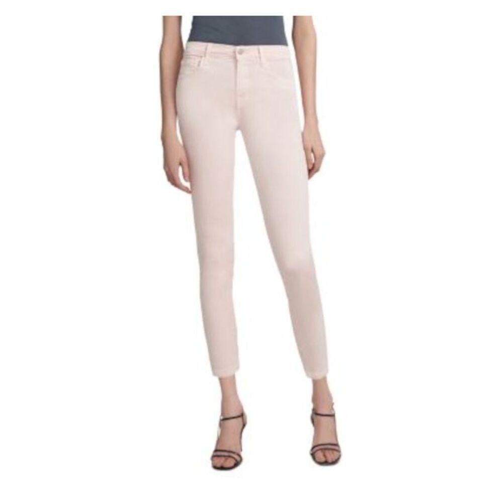 J BRAND Womens Pink Stretch Pocketed Zippered Cropped Skinny Jeans 31